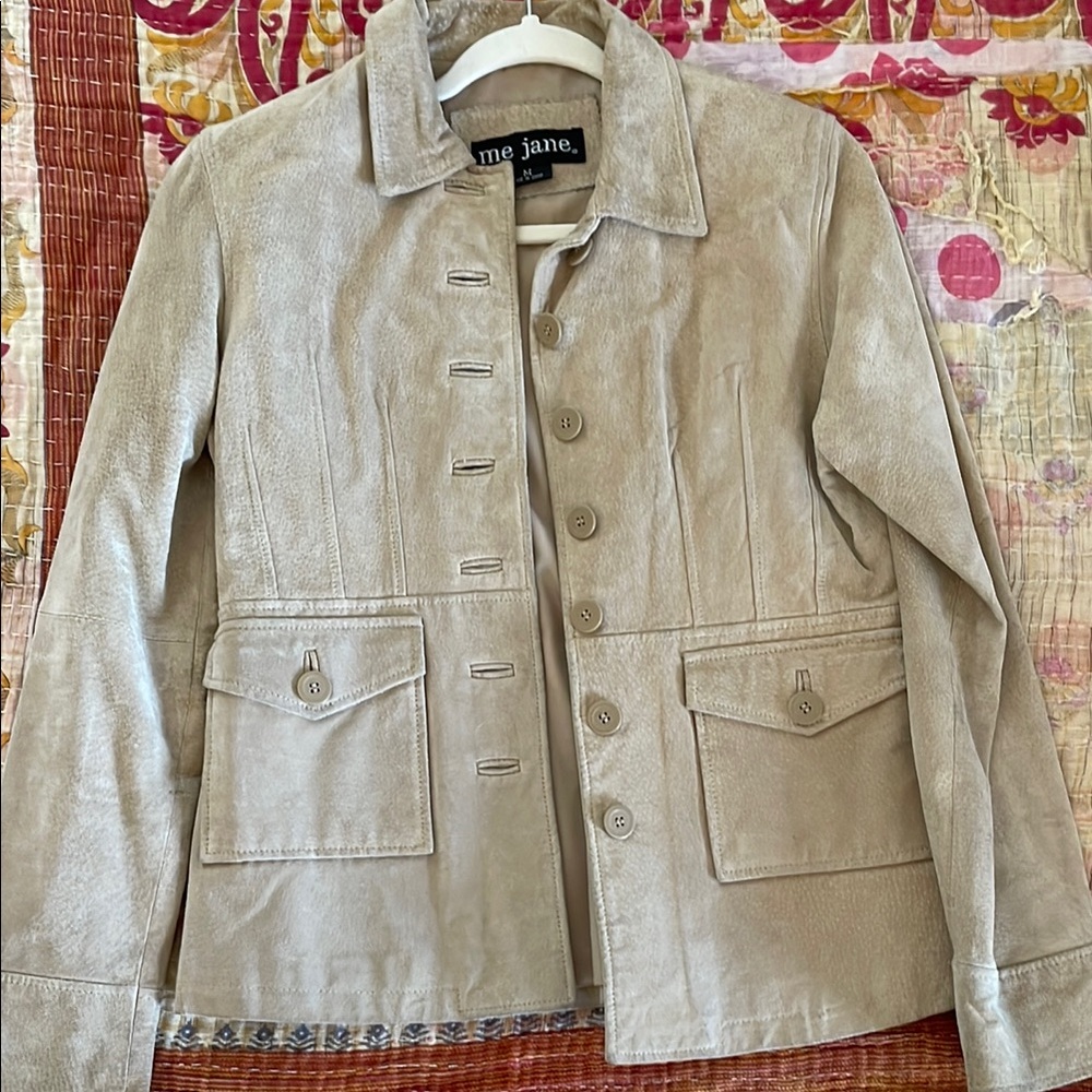 Me Jane Tan Leather Jacket with Tailored Fit